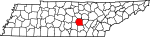 Map of Tennessee highlighting Warren County